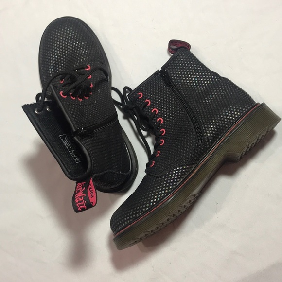 Dr. Martens Shoes - Dr martens Delaney pebbled metallic boots.